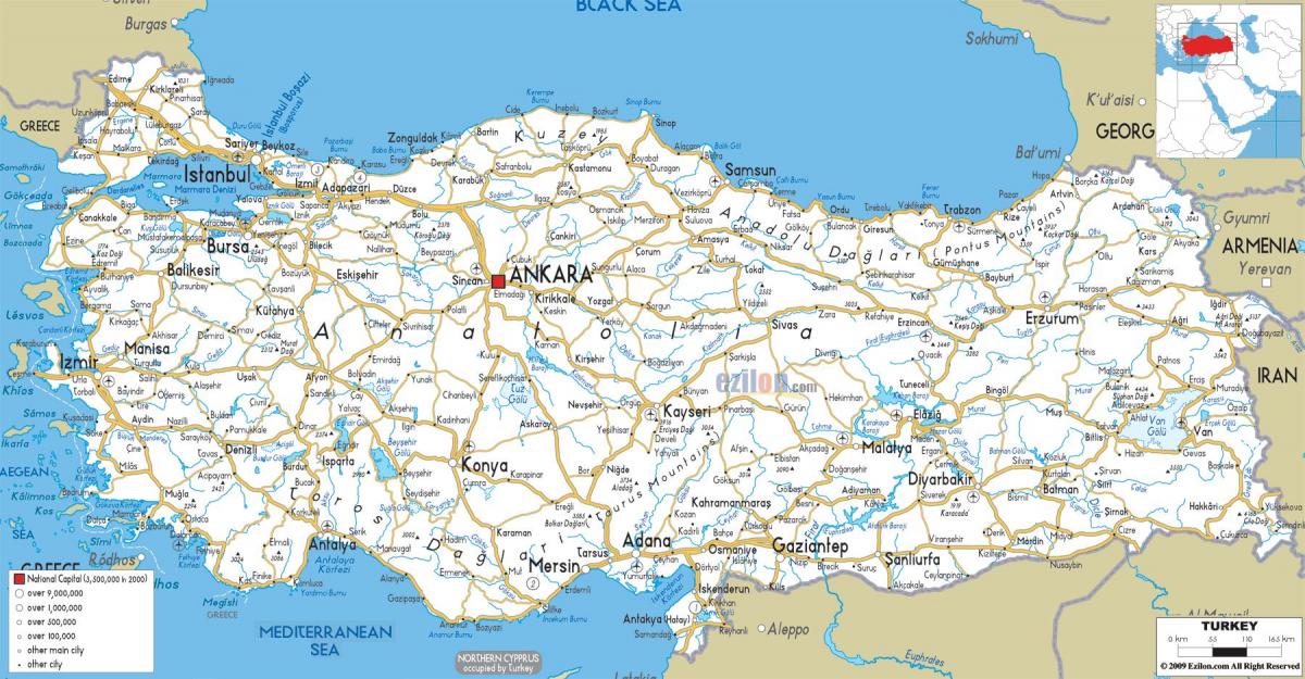 Duża mapa Turcji