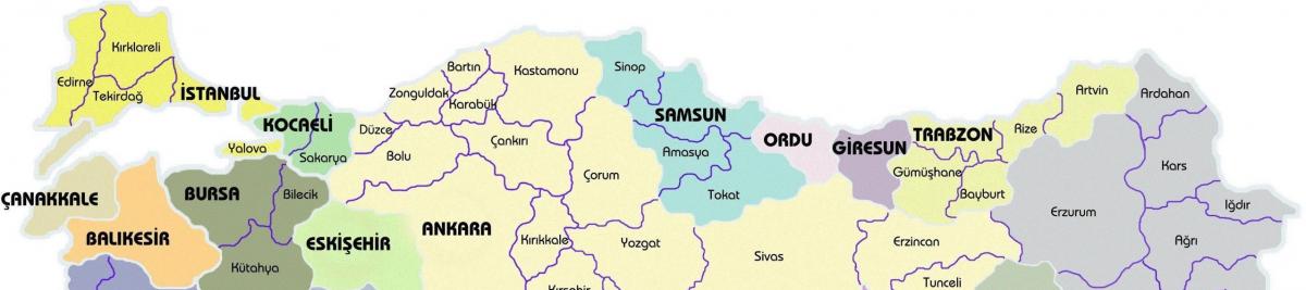Mapa na północ od Turcji