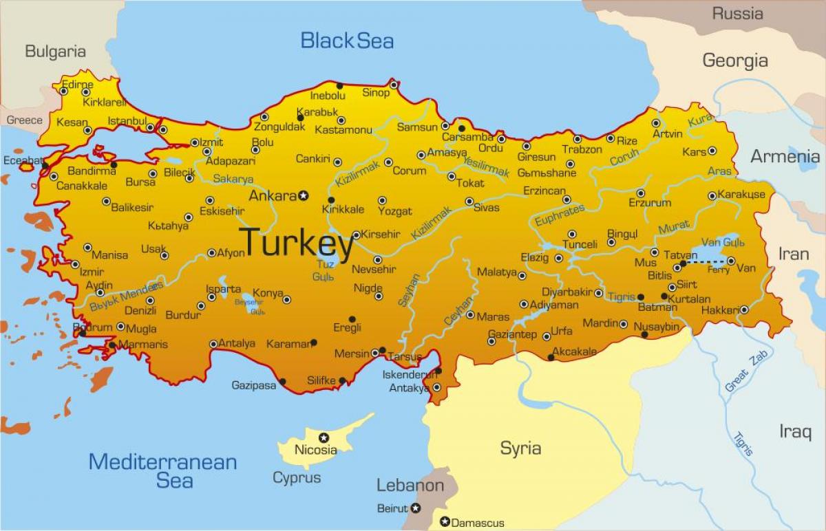 Mapa miasta Turcji