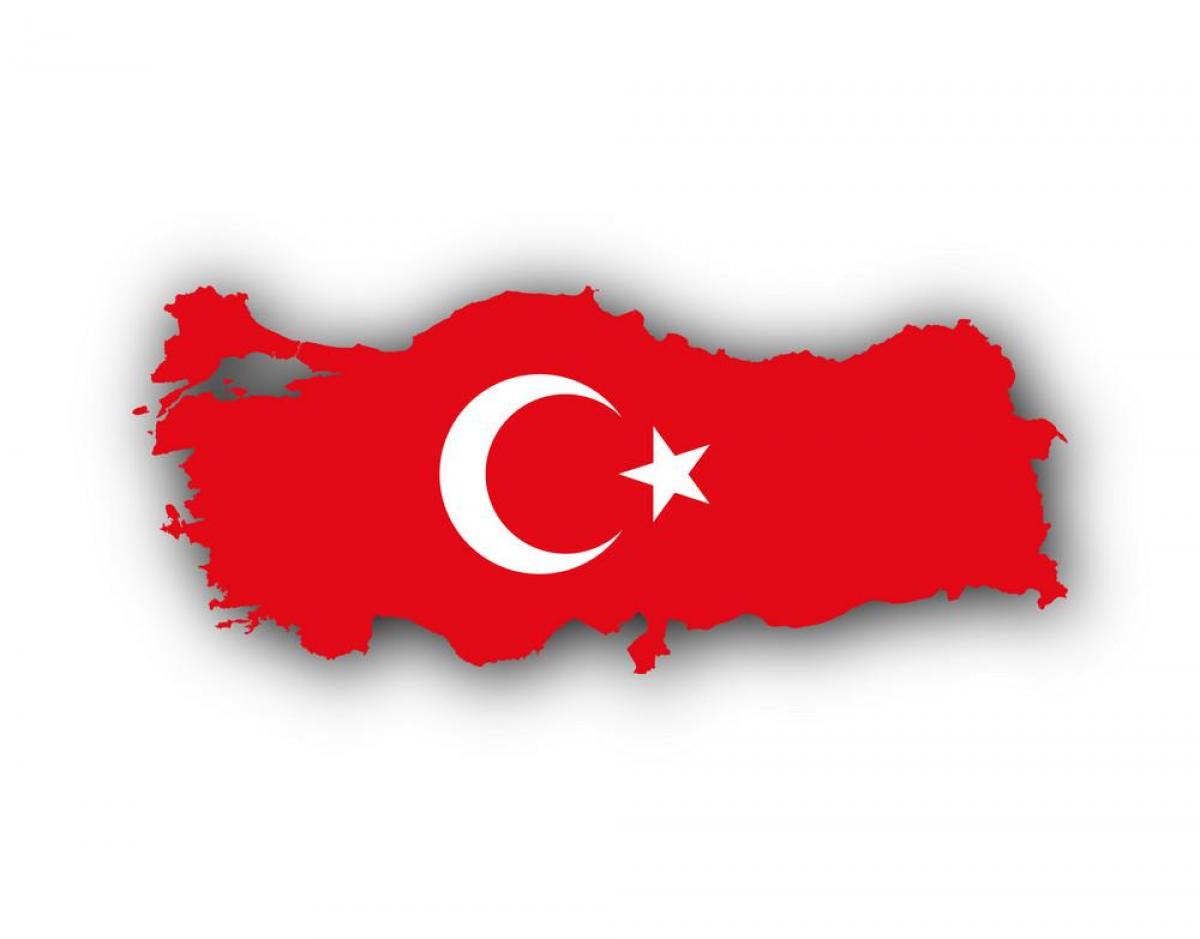 Mapa flagi Turcji