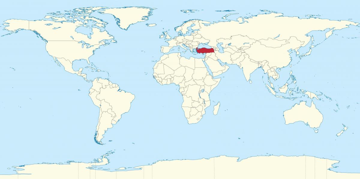 Położenie Turcji na mapie świata