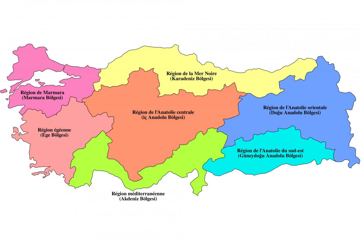 Mapa obszarów Turcji