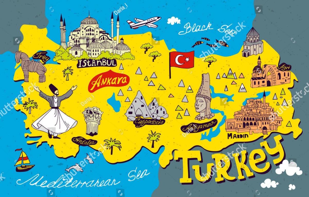 Mapa turystyczna Turcji